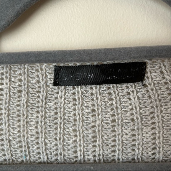 SHEIN Gray Oversized Open Knit Long Cardigan Sweater Women’s Size Small - Picture 5 of 8